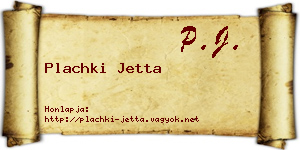 Plachki Jetta névjegykártya